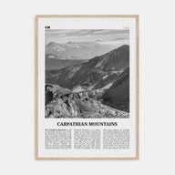Carpathian Mountains Travel B&W Poster