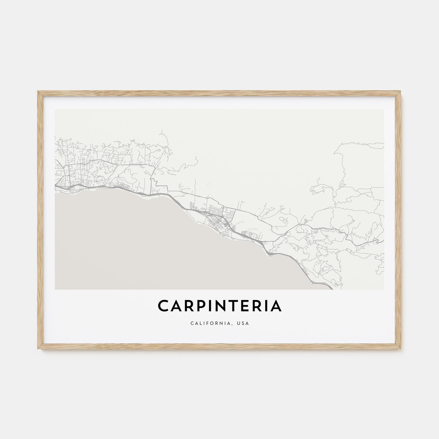 Carpinteria Map Landscape Poster