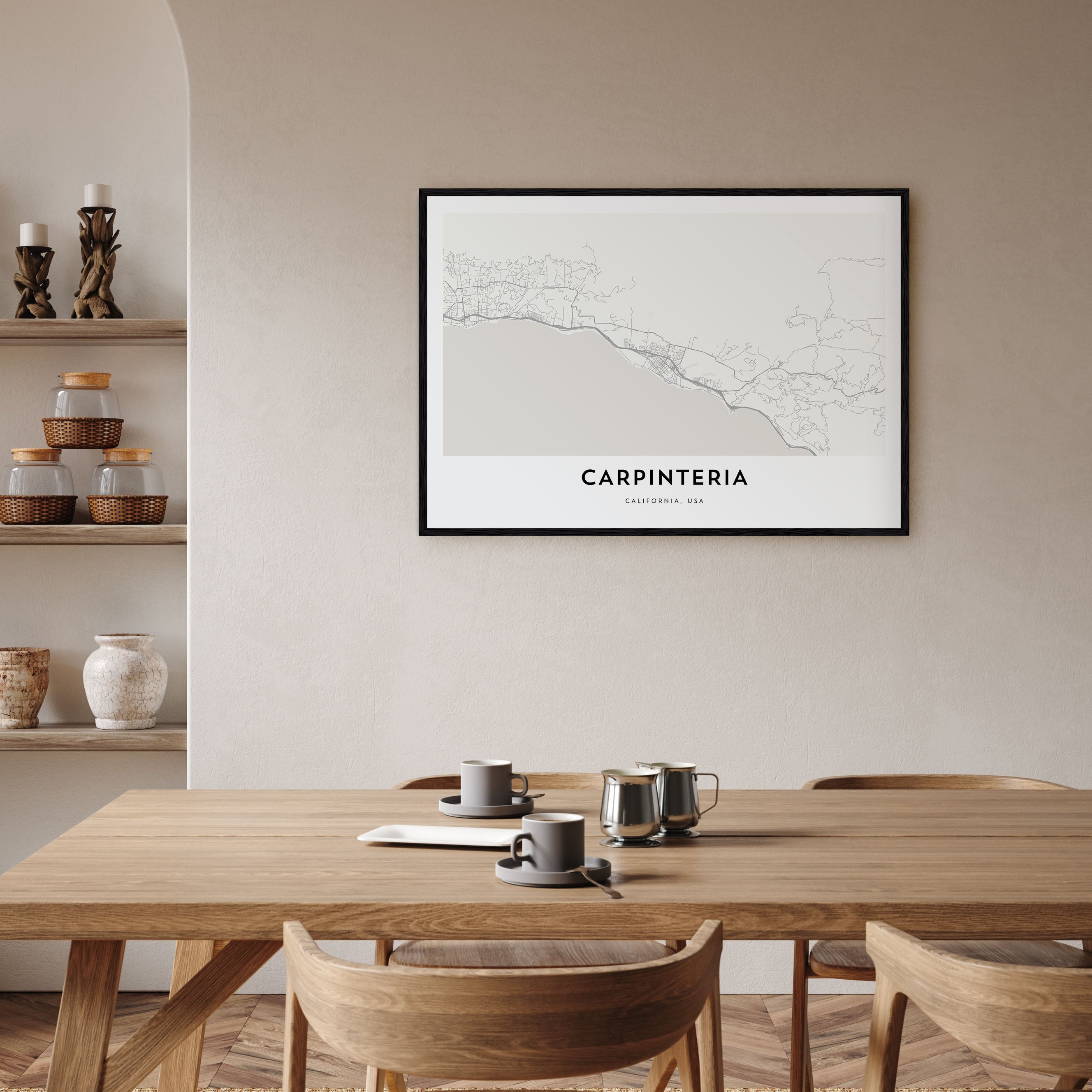 Carpinteria Map Landscape Poster