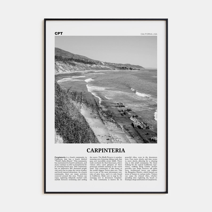 Carpinteria Travel B&W Poster