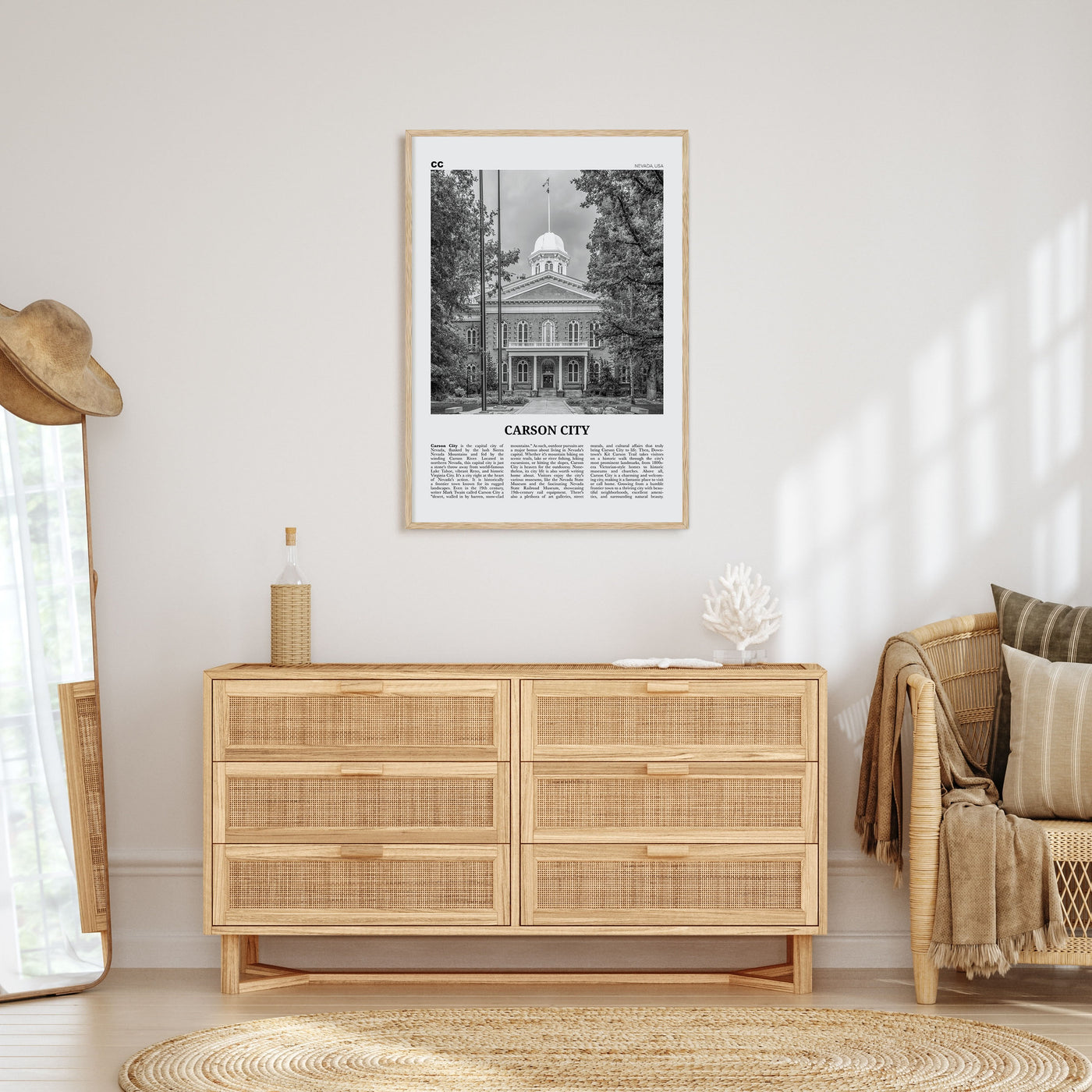 Carson City Travel B&W Poster