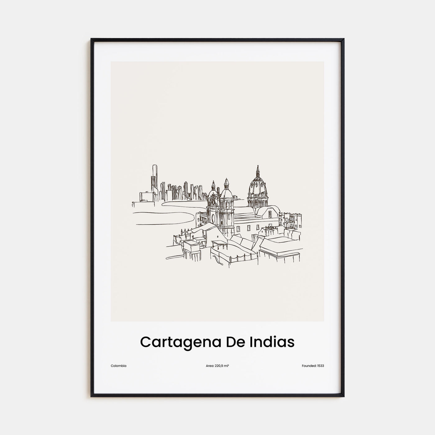 Cartagena de Indias Drawn Poster