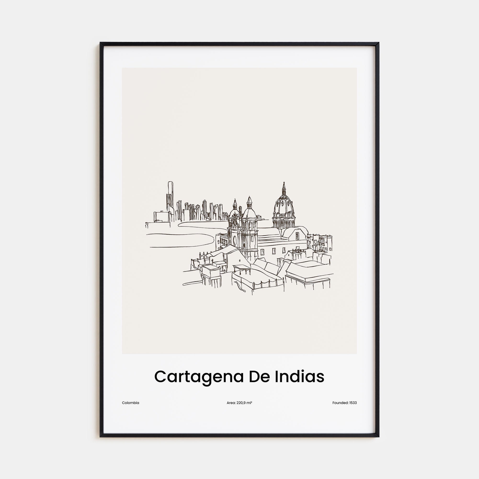 Cartagena de Indias Drawn Poster