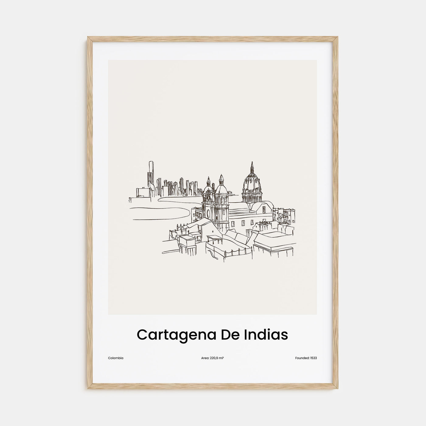 Cartagena de Indias Drawn Poster