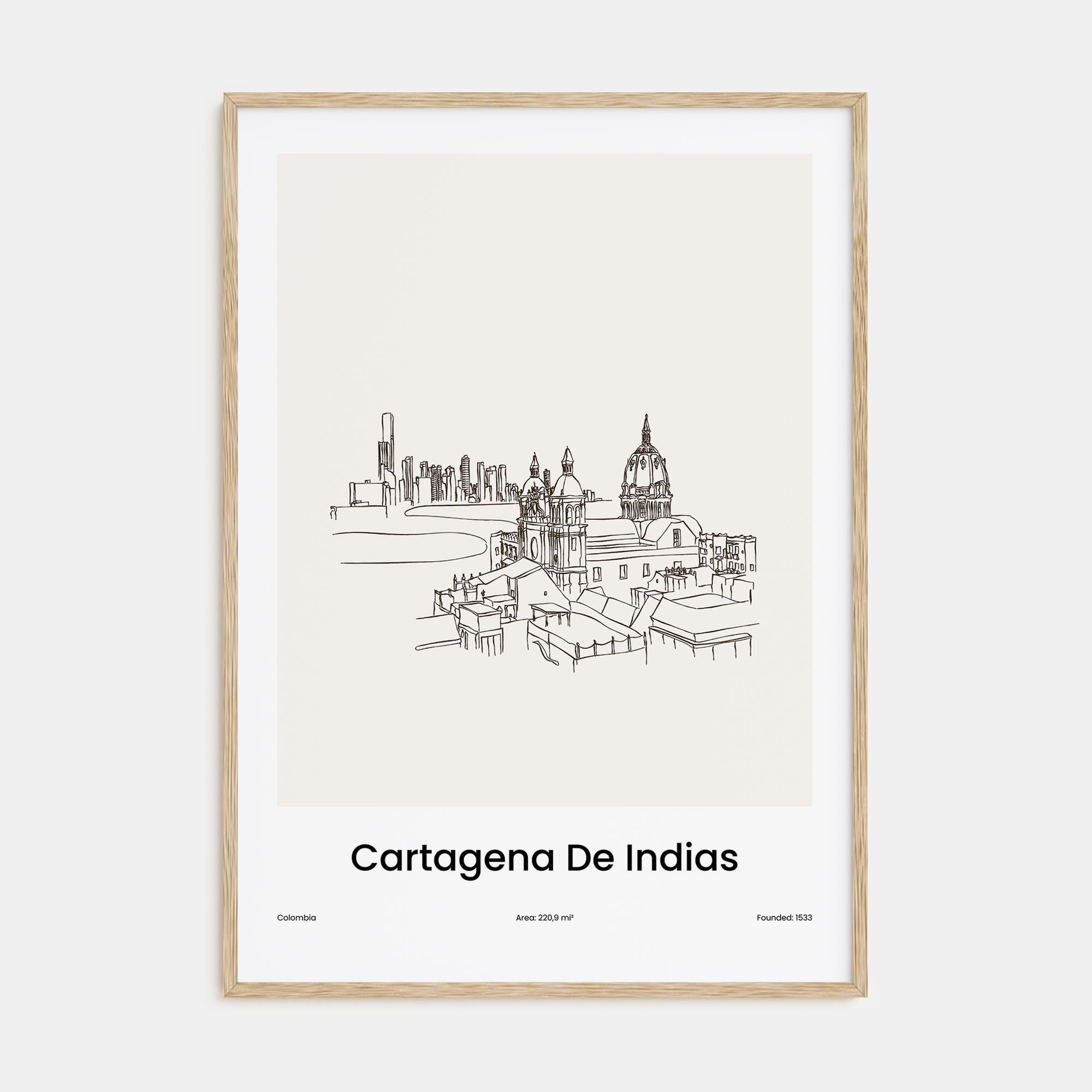 Cartagena de Indias Drawn Poster