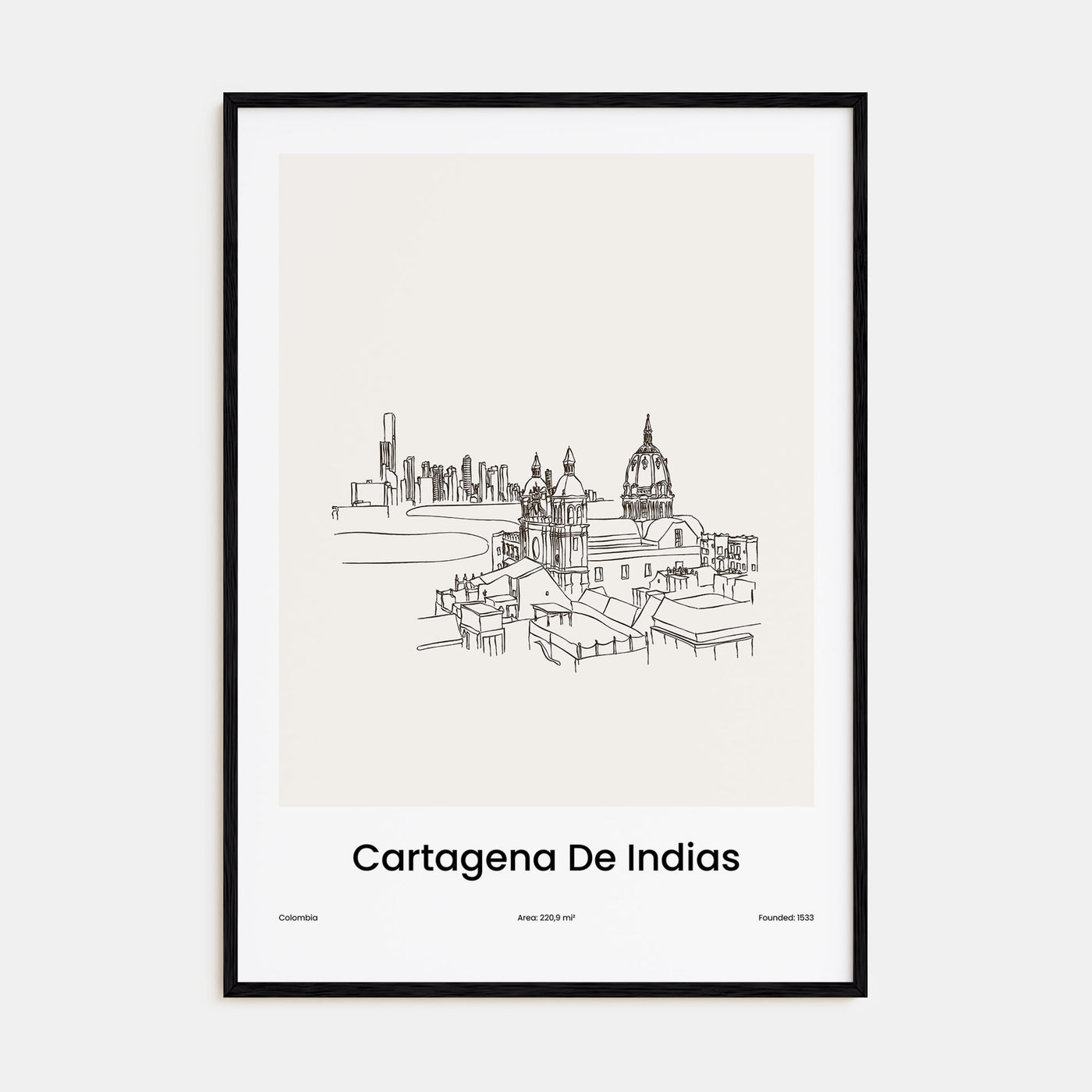 Cartagena de Indias Drawn Poster