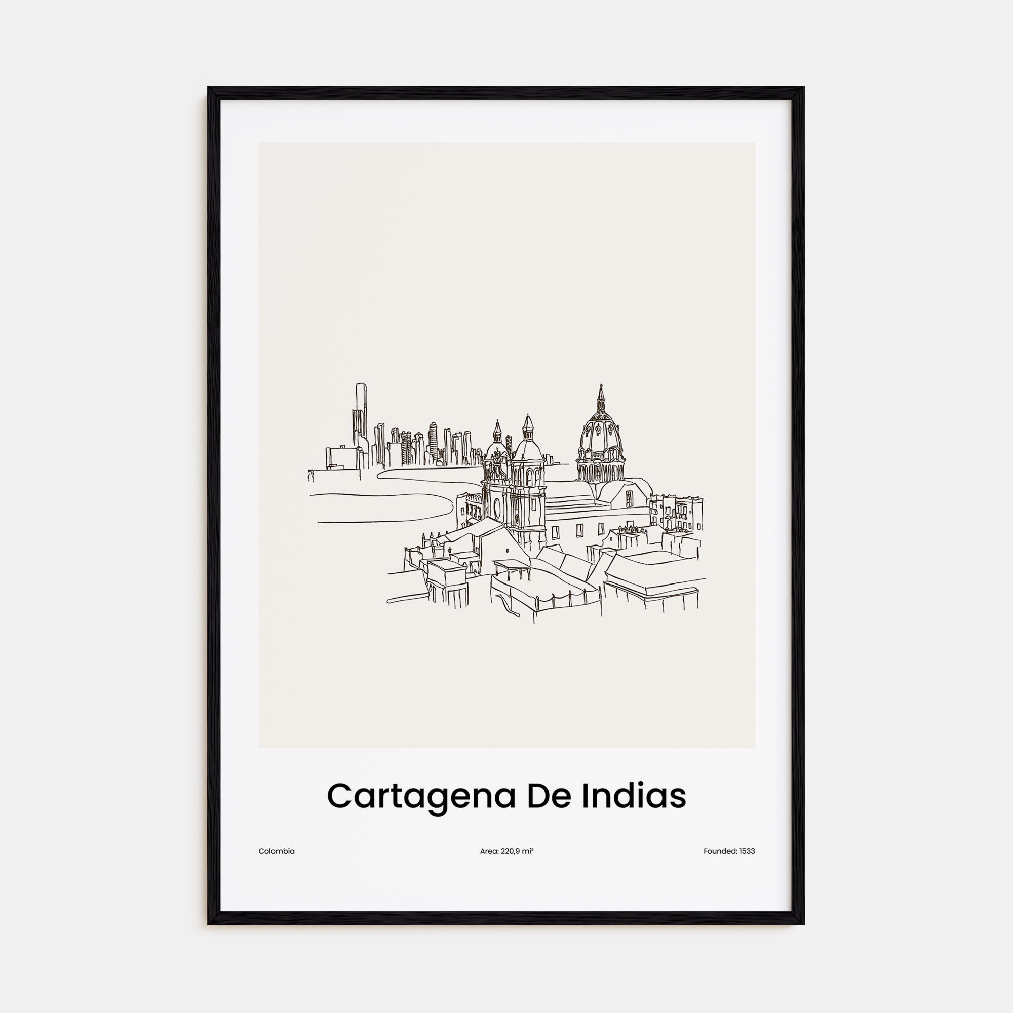 Cartagena de Indias Drawn Poster