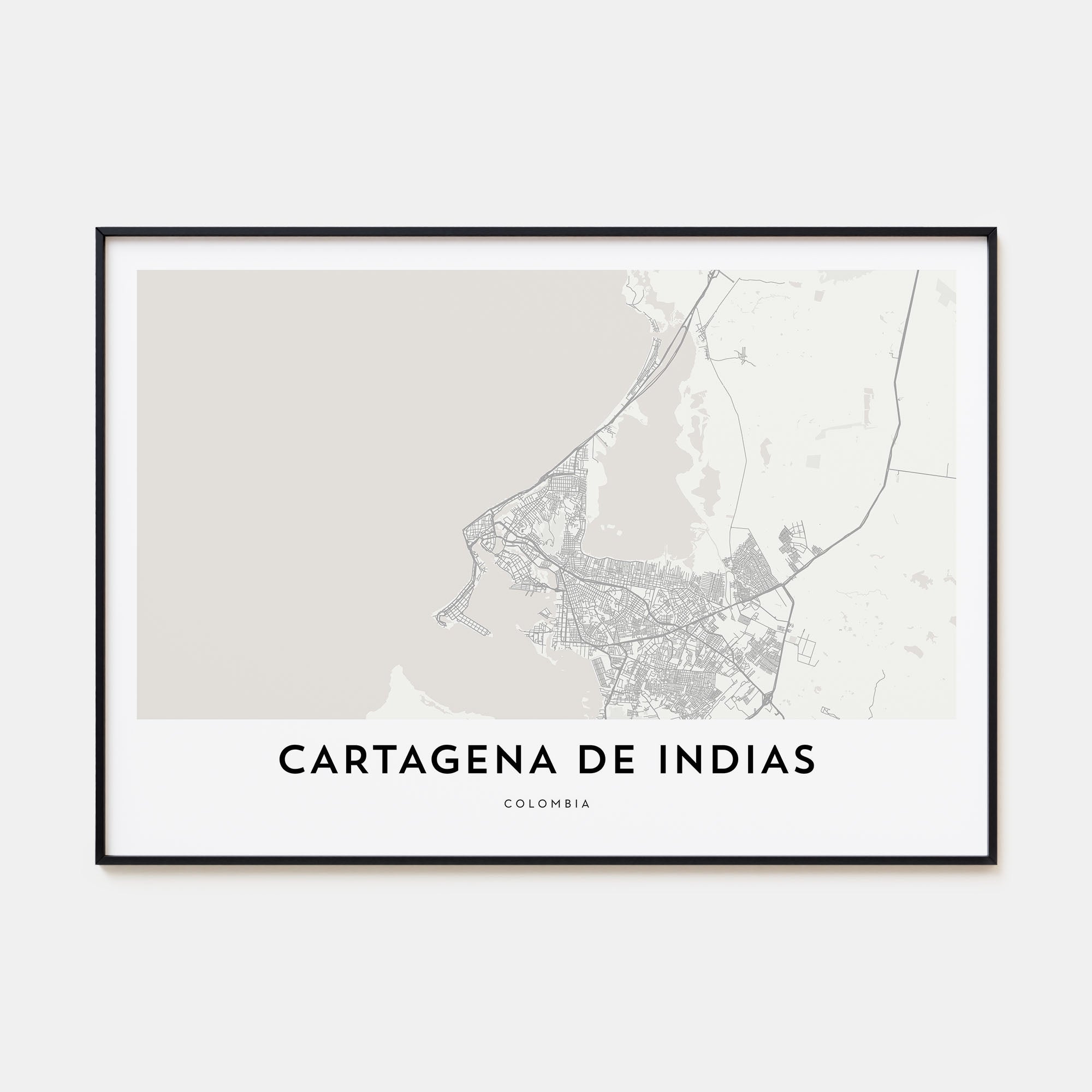 Cartagena de Indias Map Landscape Poster