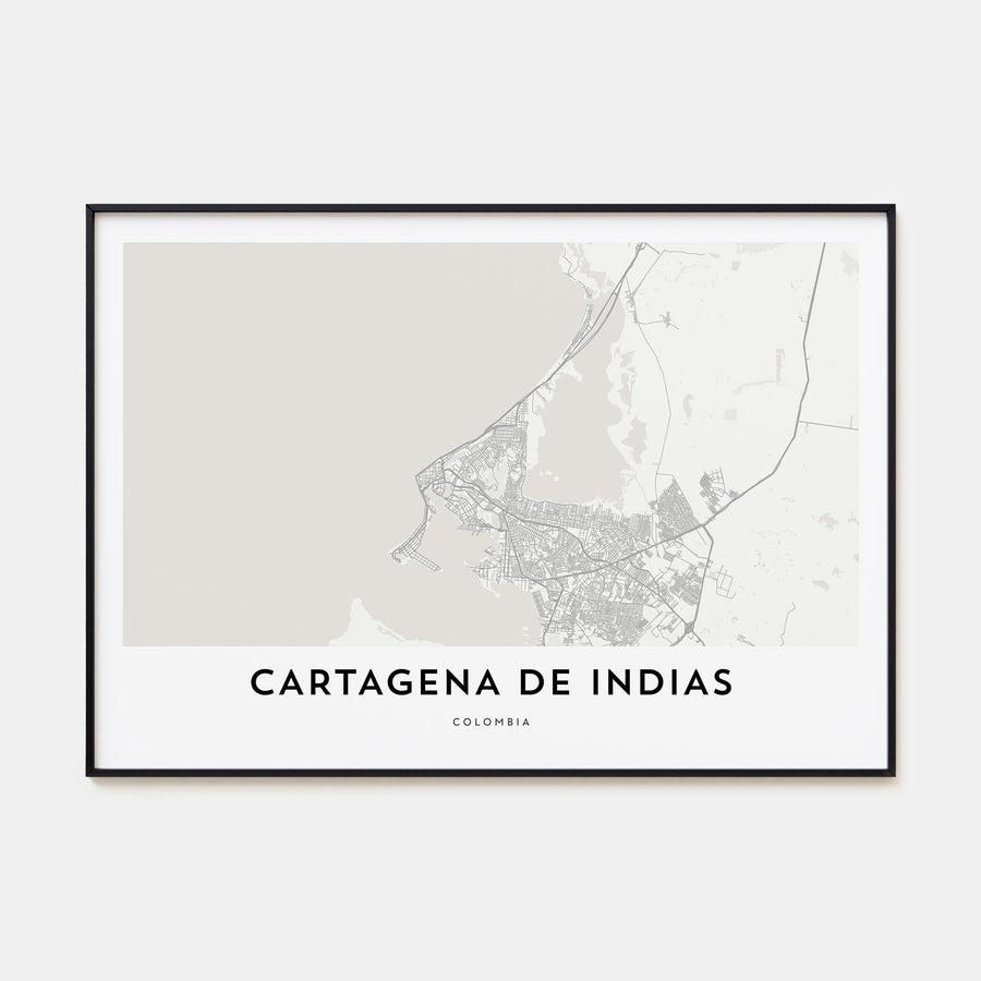 Cartagena de Indias Map Landscape Poster