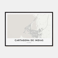Cartagena de Indias Map Landscape Poster