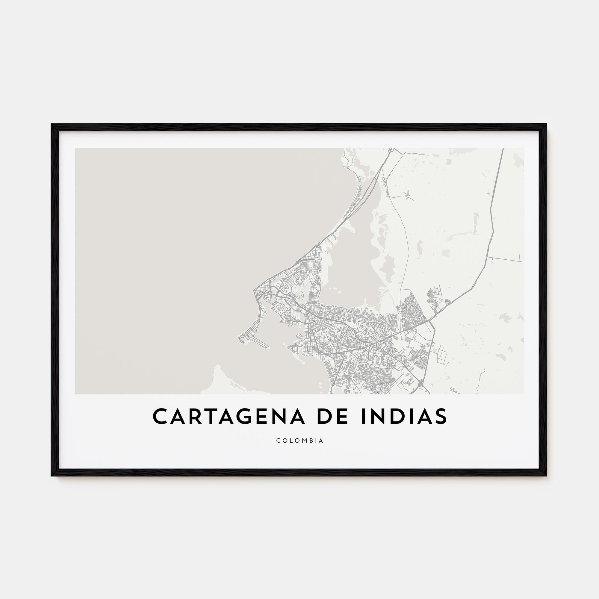Cartagena de Indias Map Landscape Poster