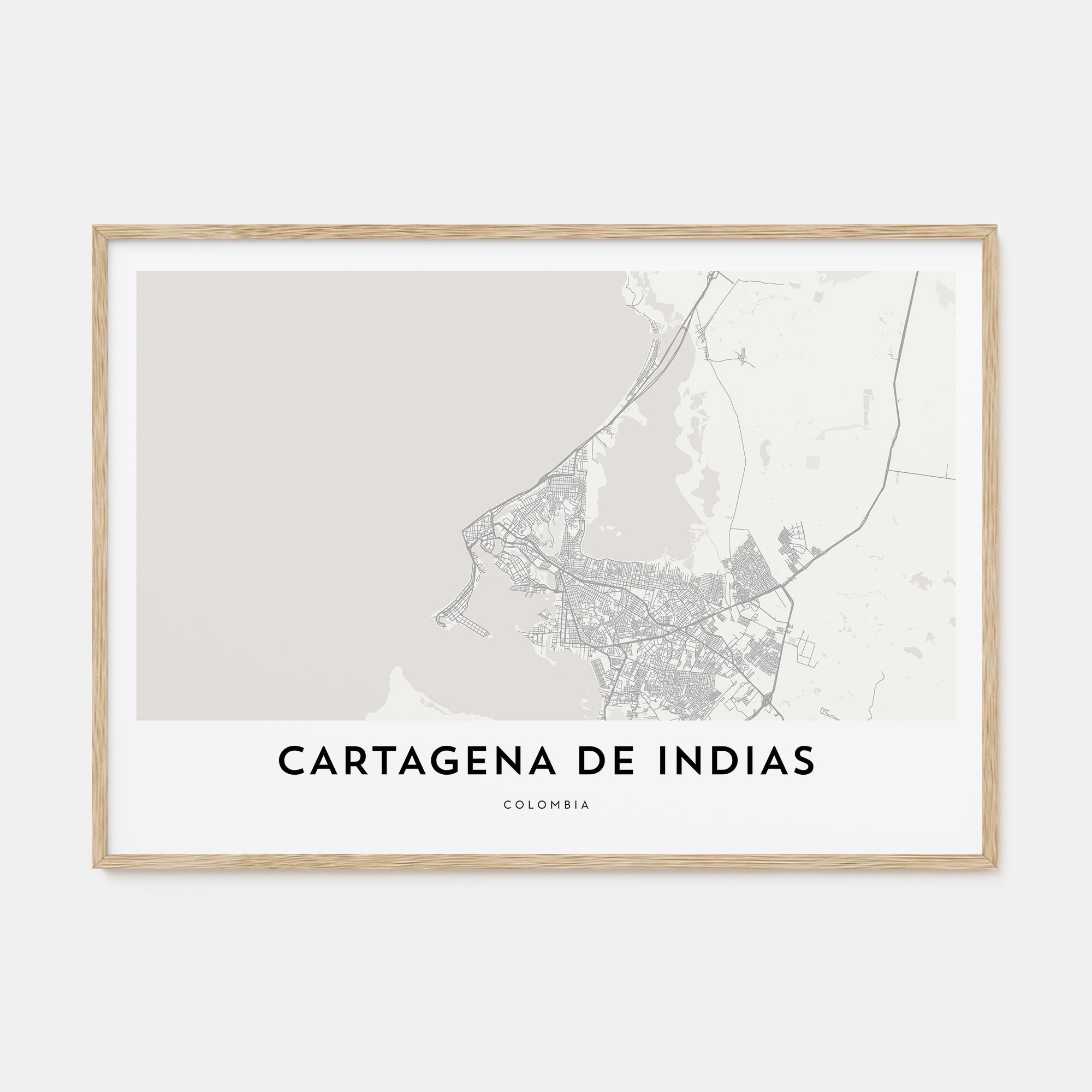 Cartagena de Indias Map Landscape Poster