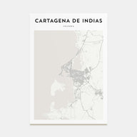Cartagena de Indias Map Portrait Poster