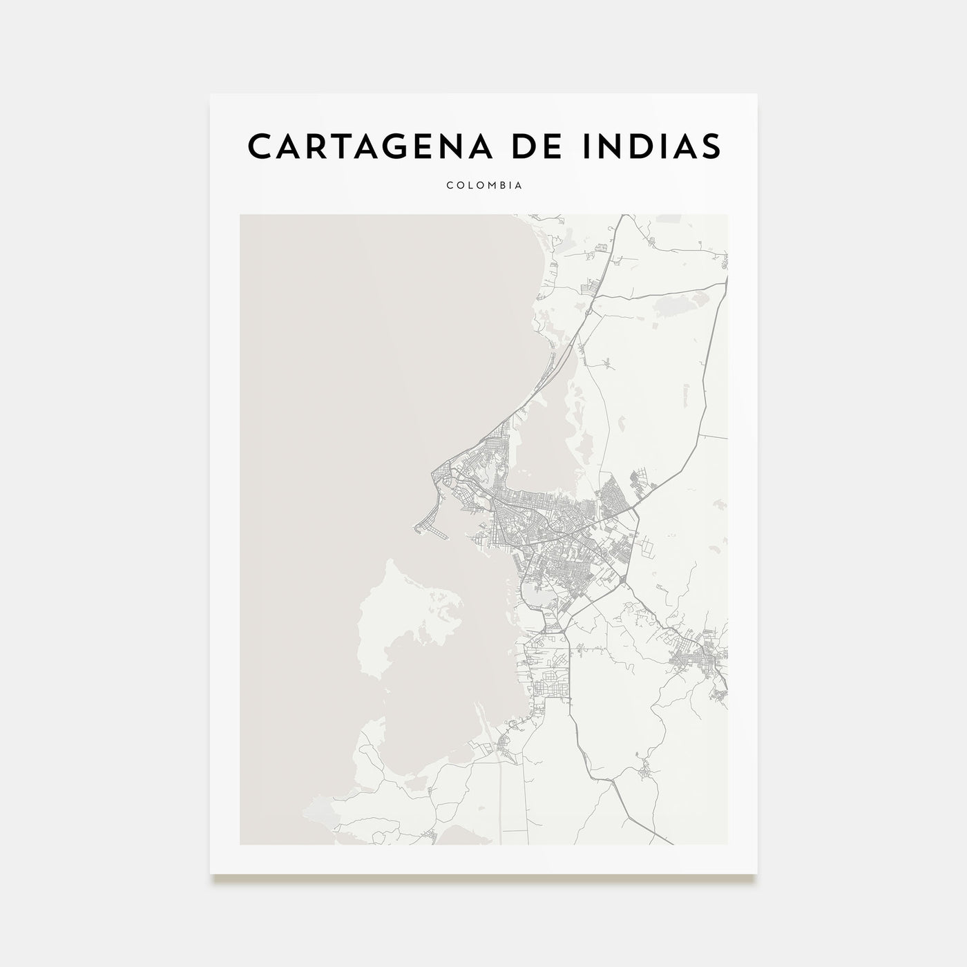 Cartagena de Indias Map Portrait Poster