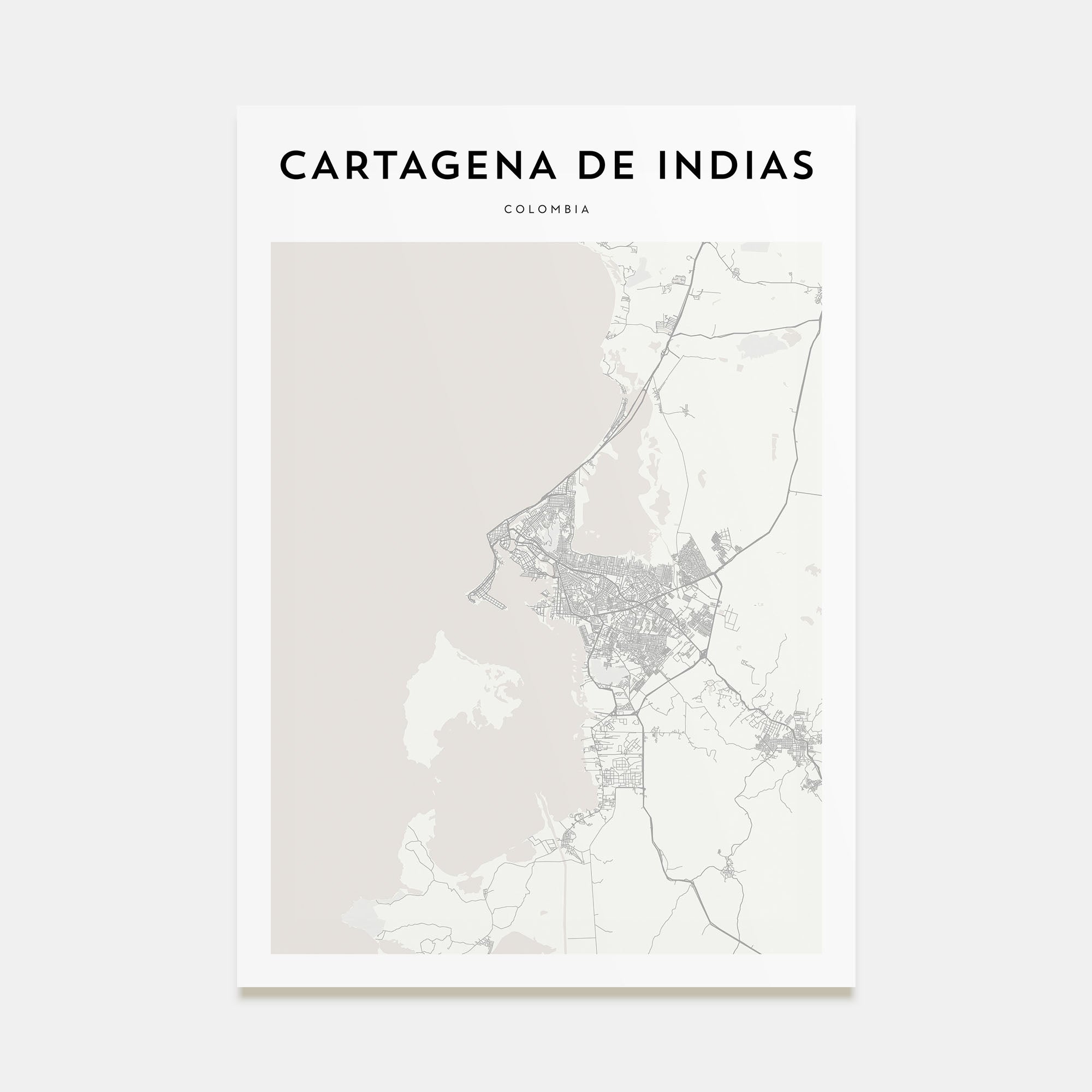 Cartagena de Indias Map Portrait Poster