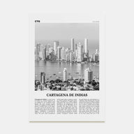 Cartagena de Indias Travel B&W Poster