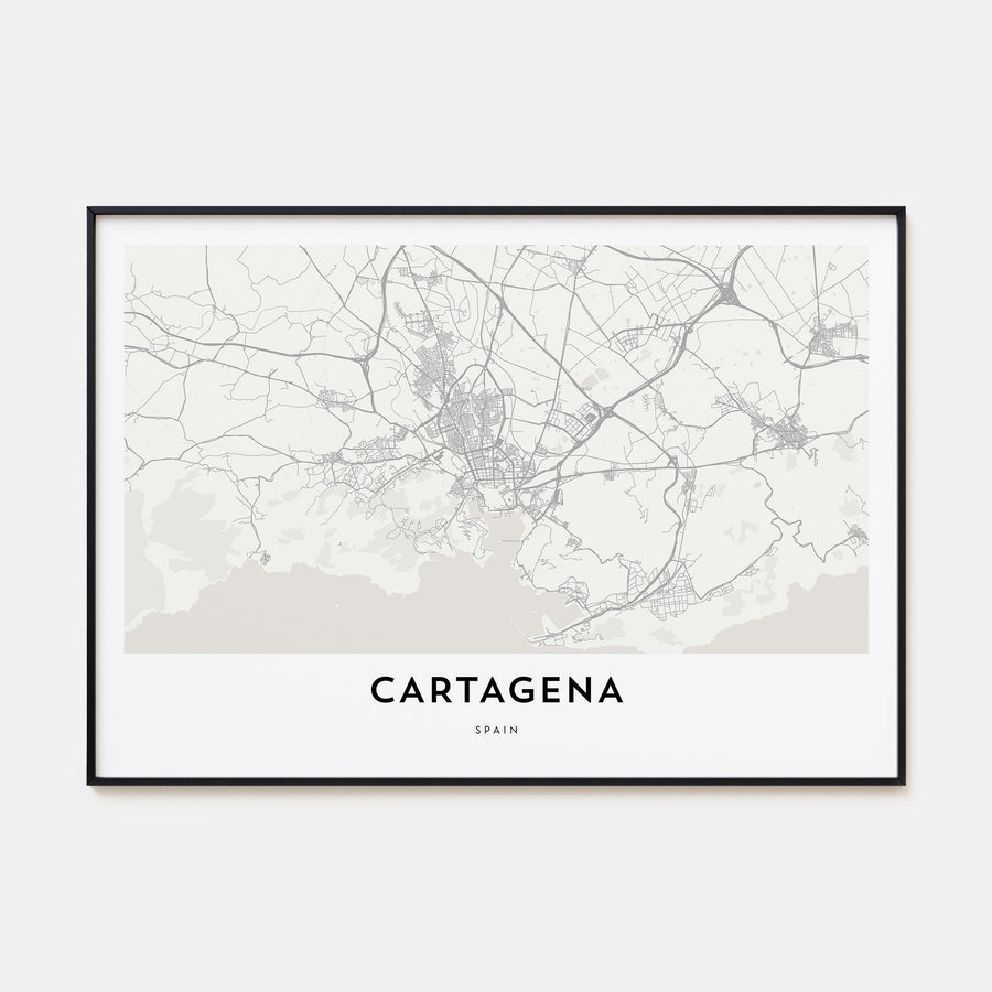 Cartagena, Spain Map Landscape Poster