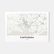 Cartagena, Spain Map Landscape Poster