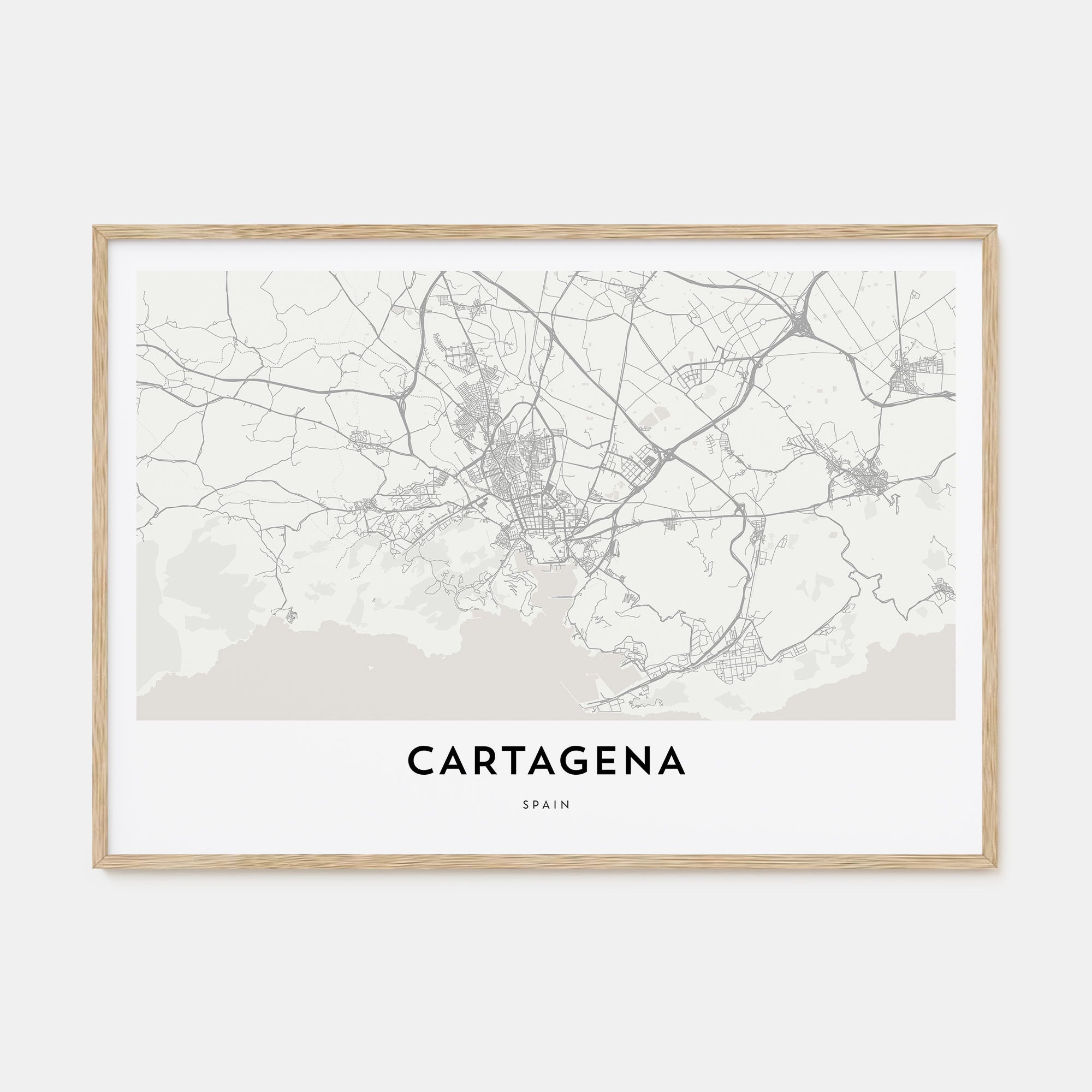 Cartagena, Spain Map Landscape Poster