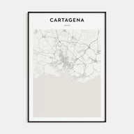 Cartagena, Spain Map Portrait Poster