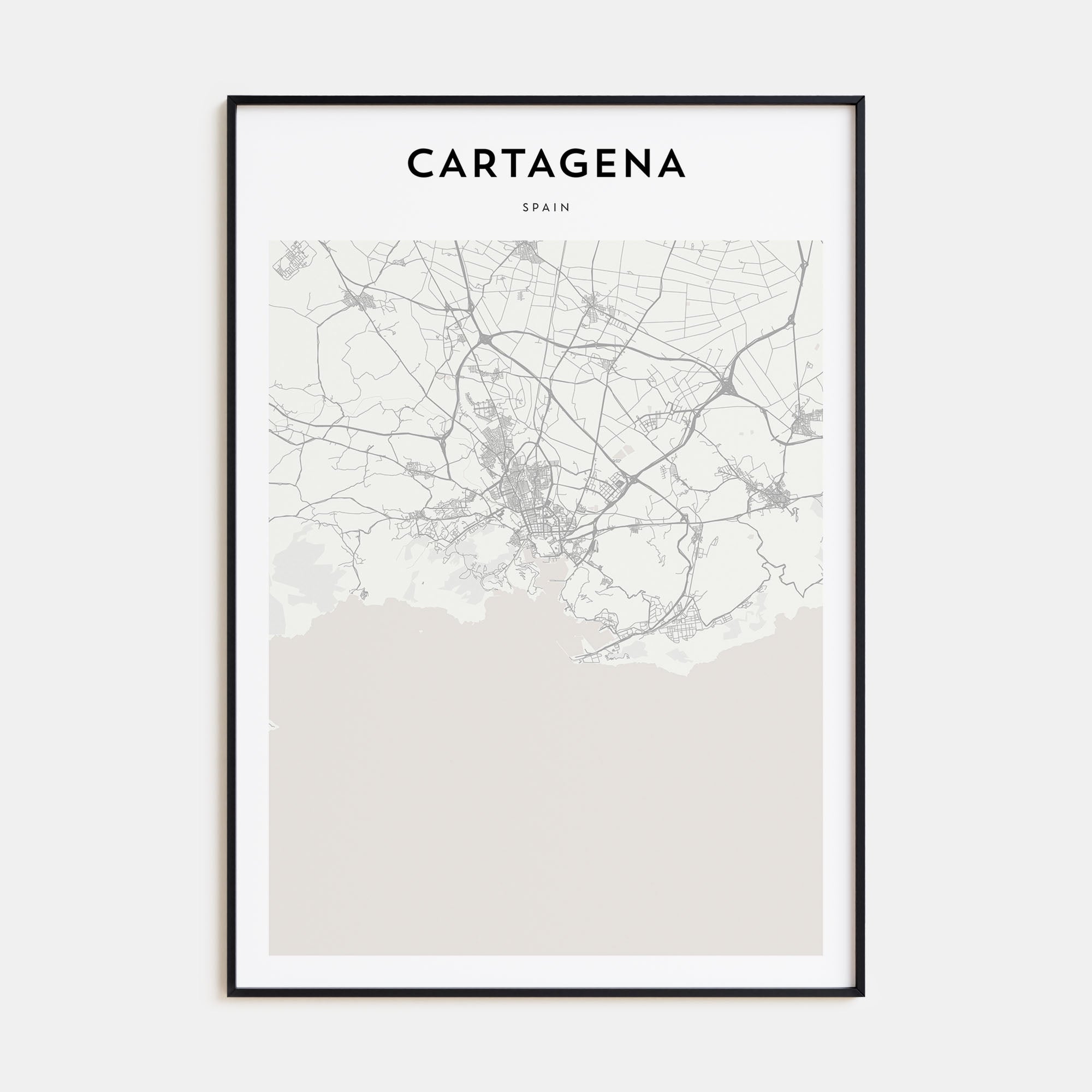 Cartagena, Spain Map Portrait Poster