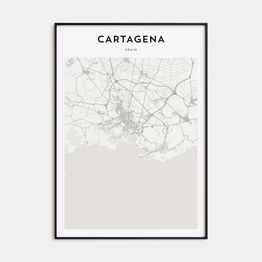 Cartagena, Spain Map Portrait Poster