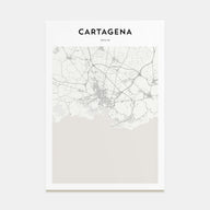 Cartagena, Spain Map Portrait Poster