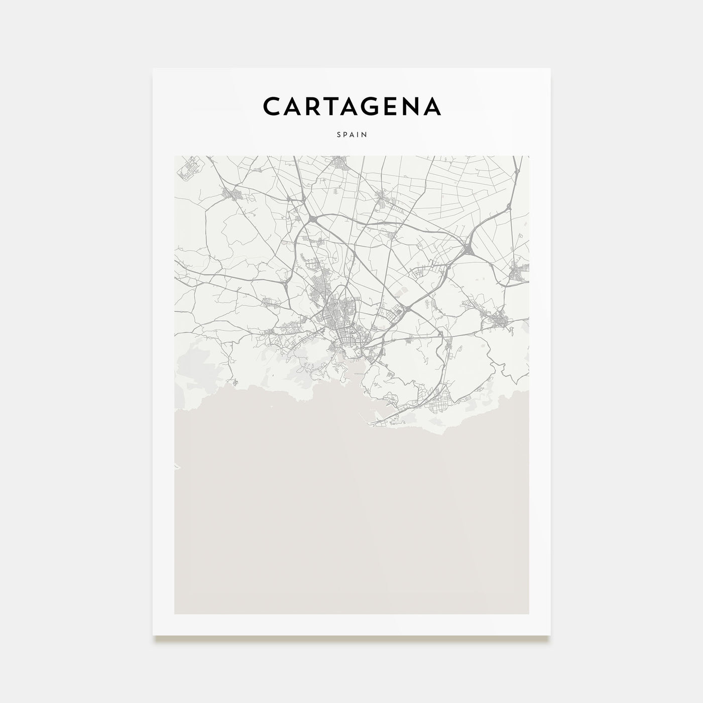 Cartagena, Spain Map Portrait Poster