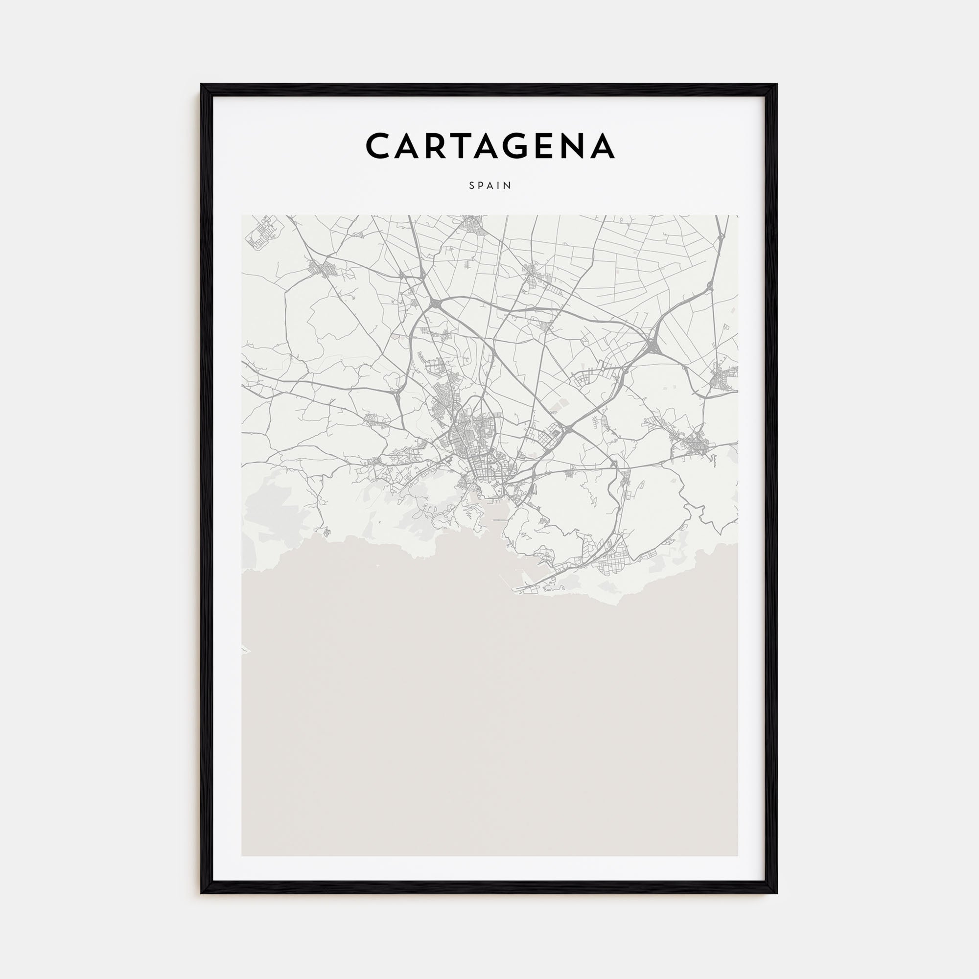 Cartagena, Spain Map Portrait Poster