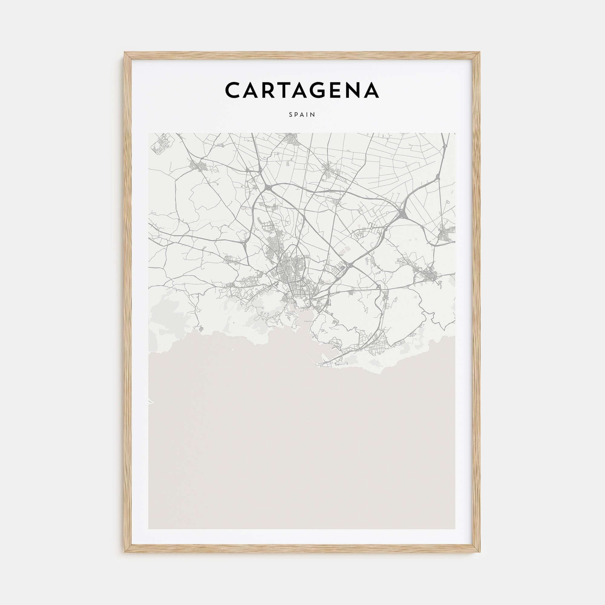 Cartagena, Spain Map Portrait Poster