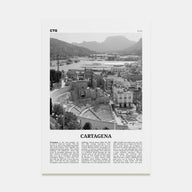 Cartagena, Spain Travel B&W Poster