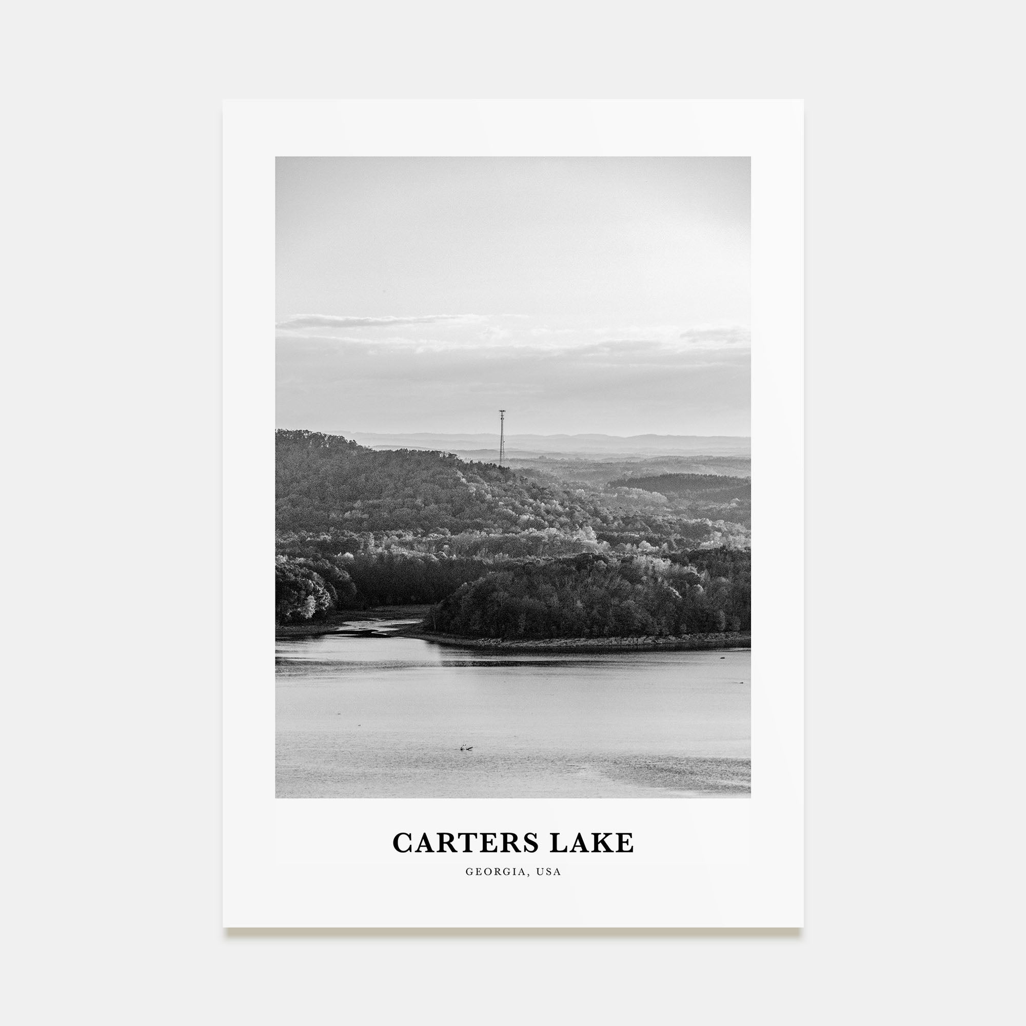 Carters Lake Portrait B&W Poster