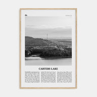 Carters Lake Travel B&W Poster