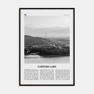 Carters Lake Travel B&W Poster