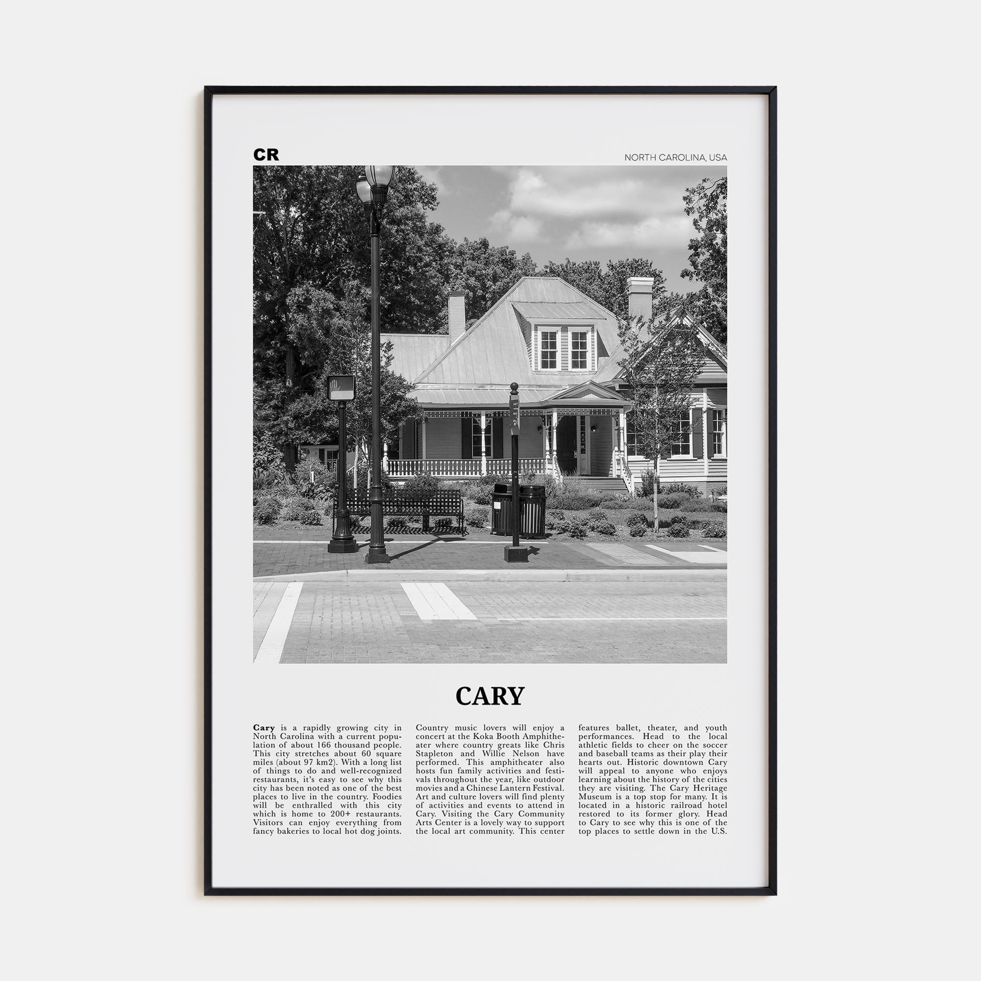 Cary Travel B&W Poster