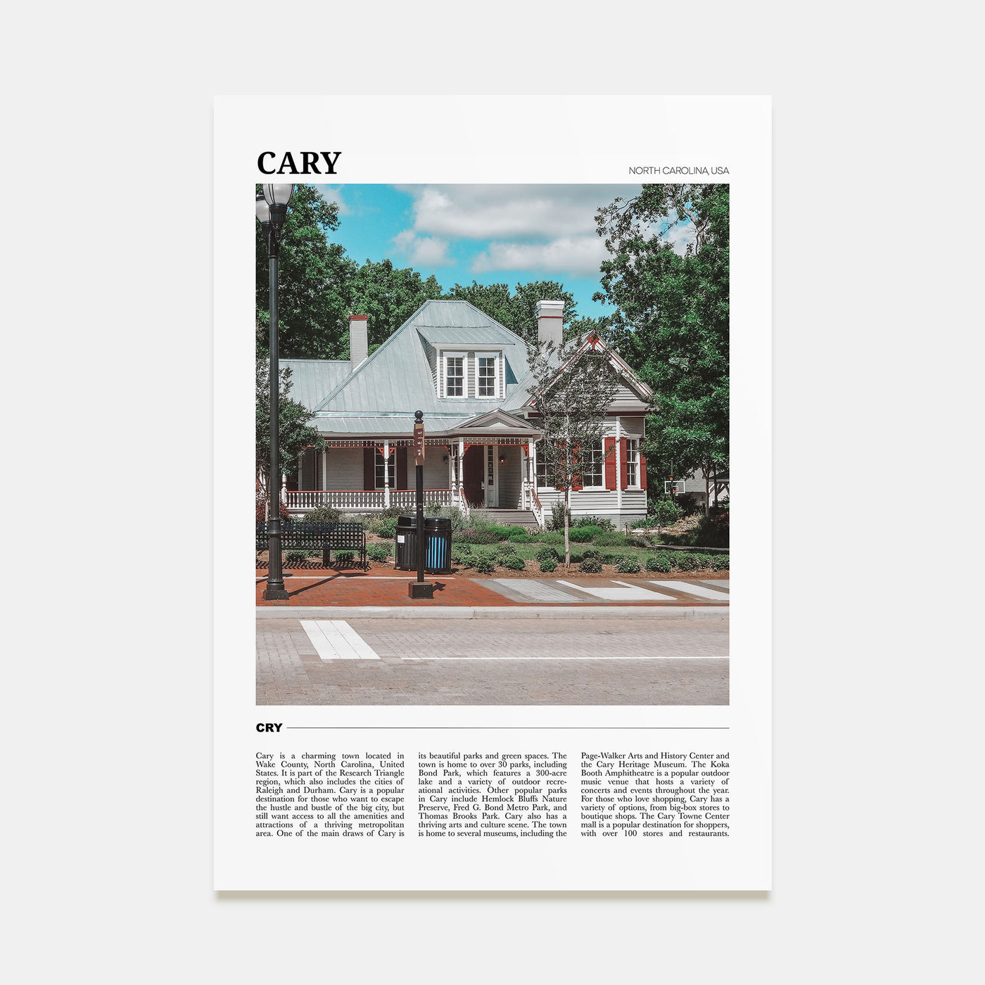 Cary Travel Color Poster