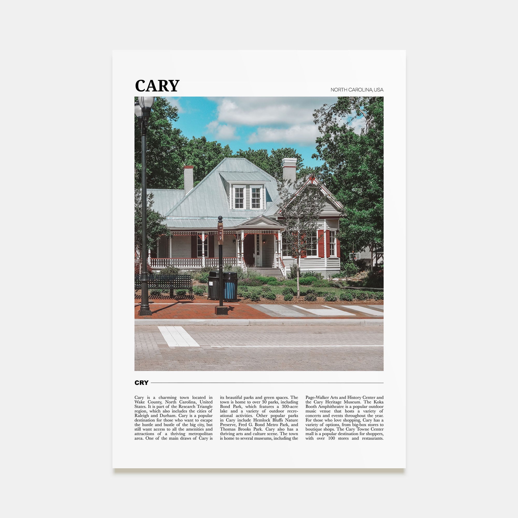 Cary Travel Color Poster