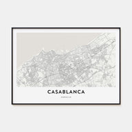 Casablanca Map Landscape Poster