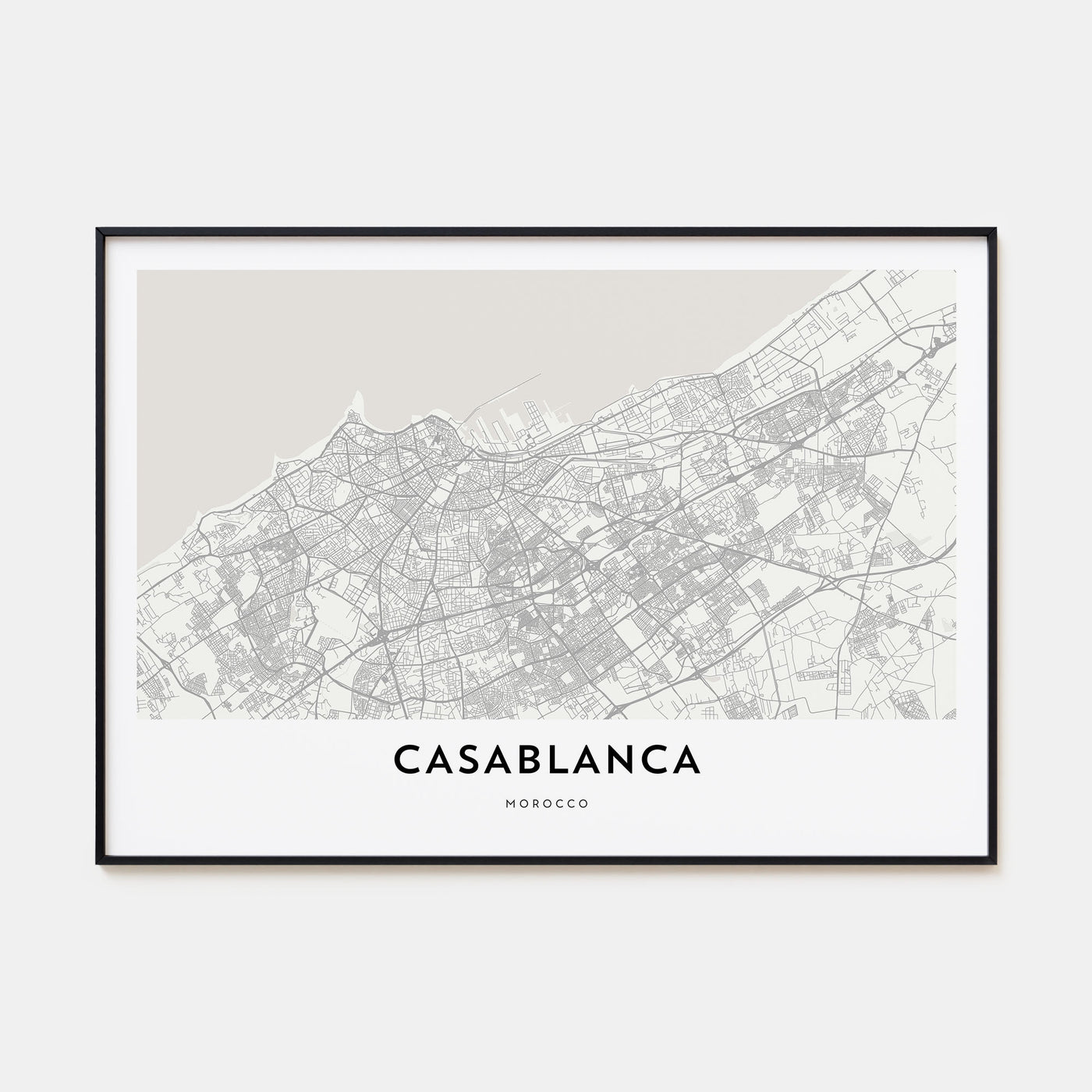 Casablanca Map Landscape Poster