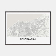 Casablanca Map Landscape Poster