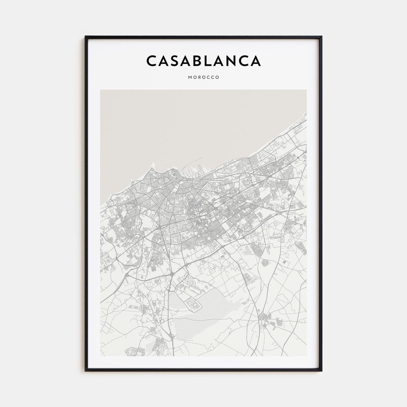Casablanca Map Portrait Poster