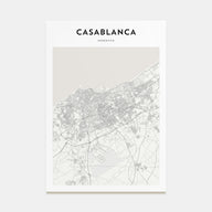 Casablanca Map Portrait Poster