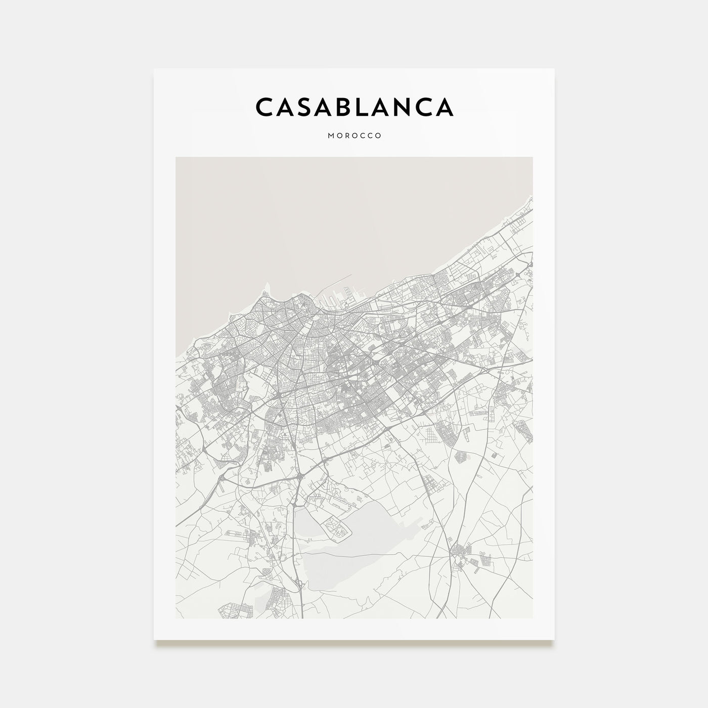 Casablanca Map Portrait Poster