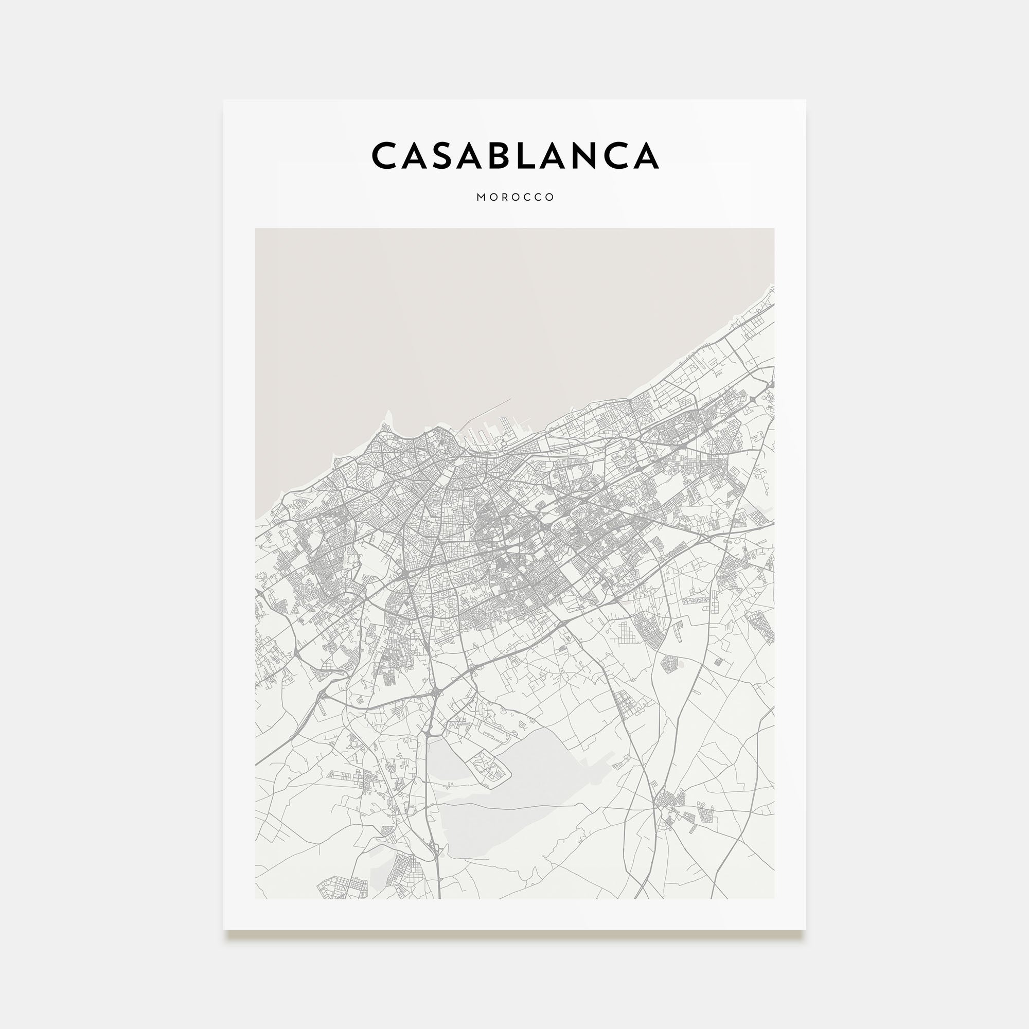 Casablanca Map Portrait Poster
