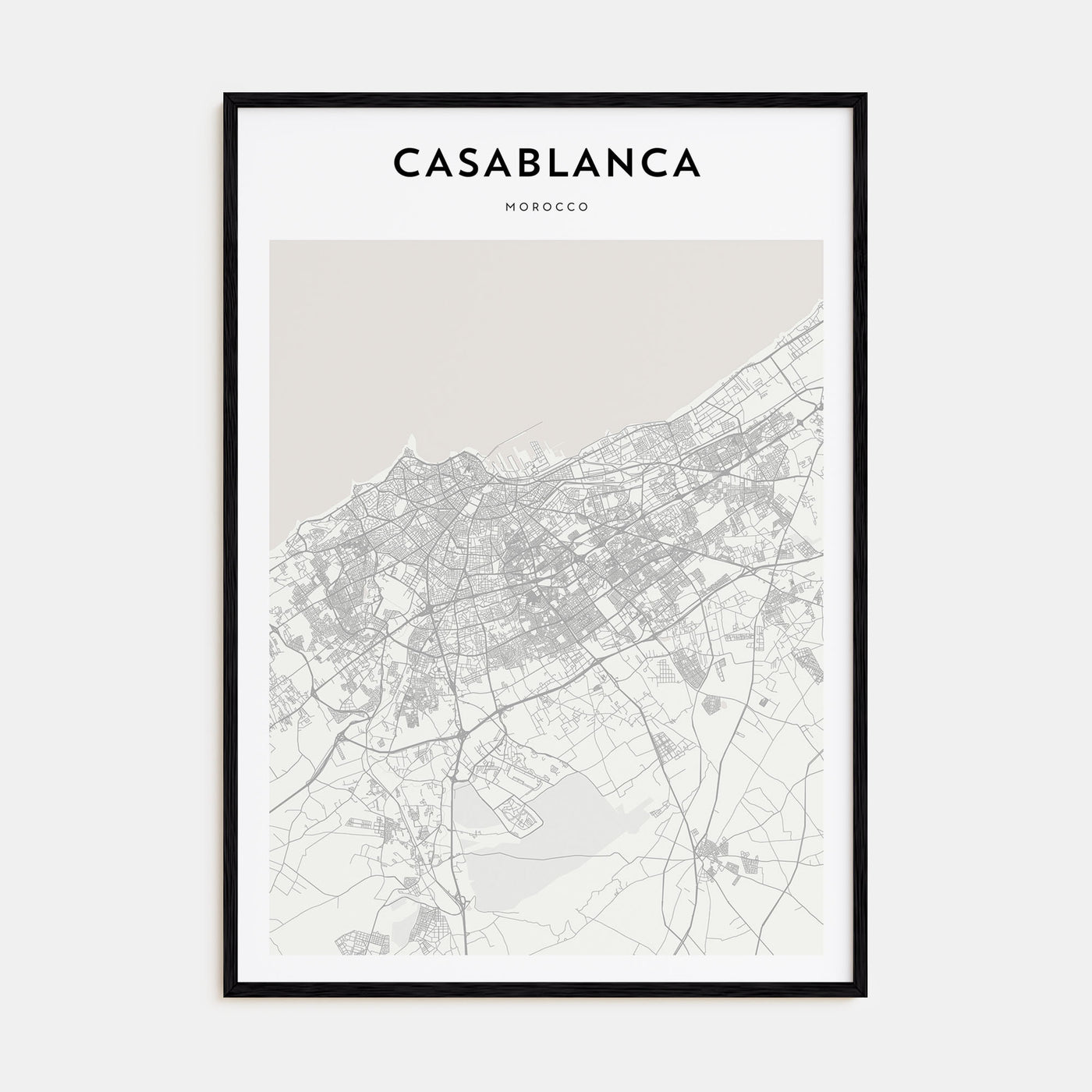 Casablanca Map Portrait Poster