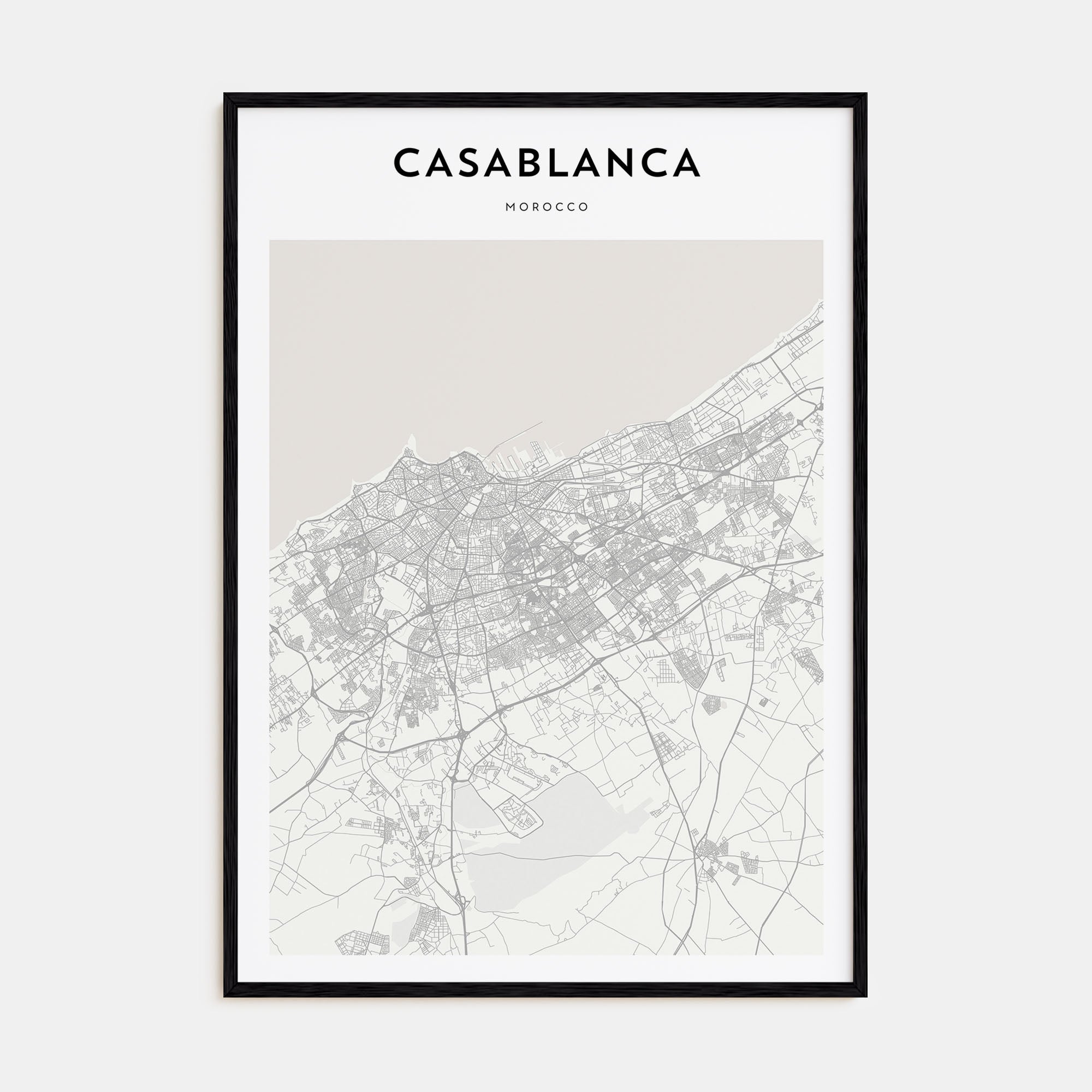Casablanca Map Portrait Poster