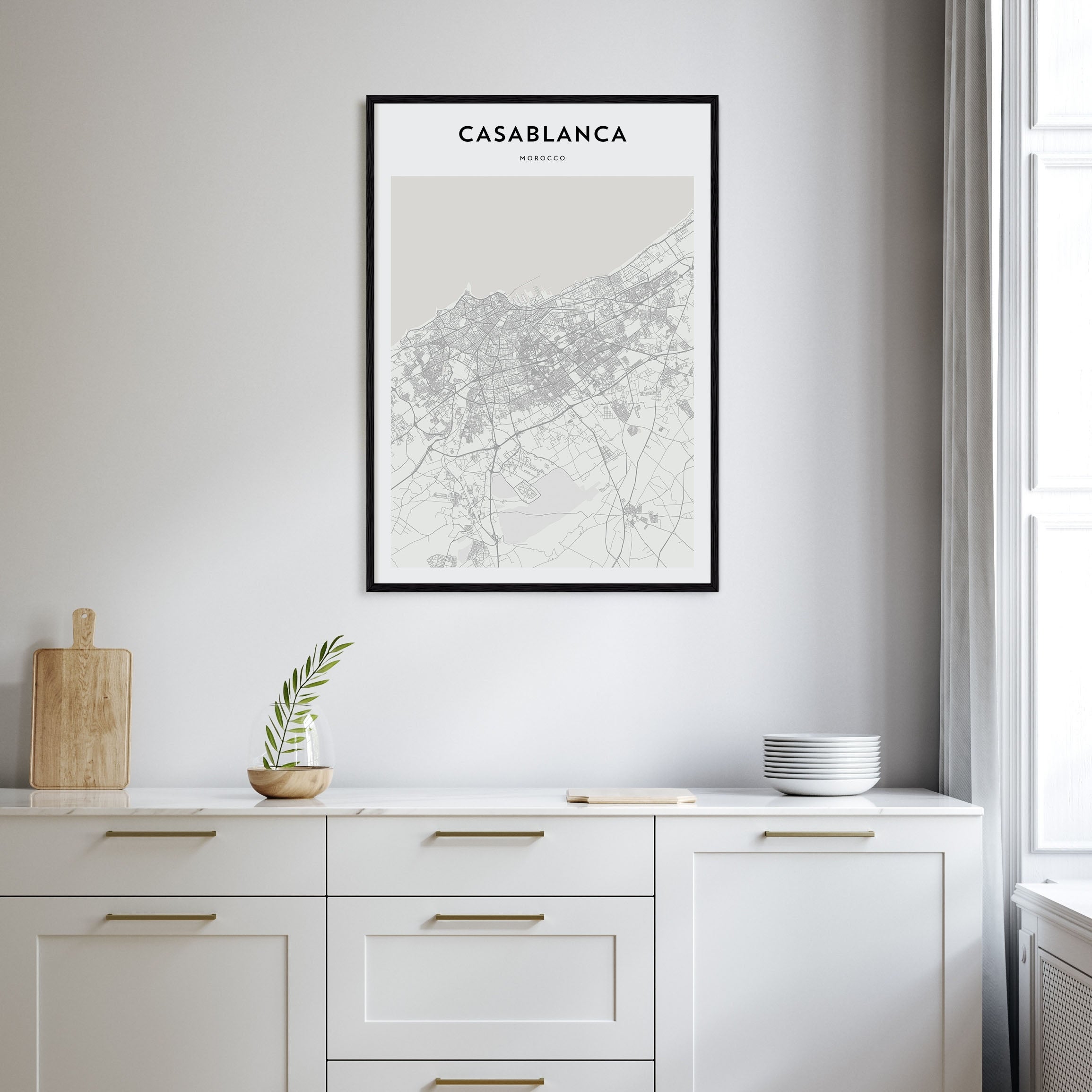 Casablanca Map Portrait Poster