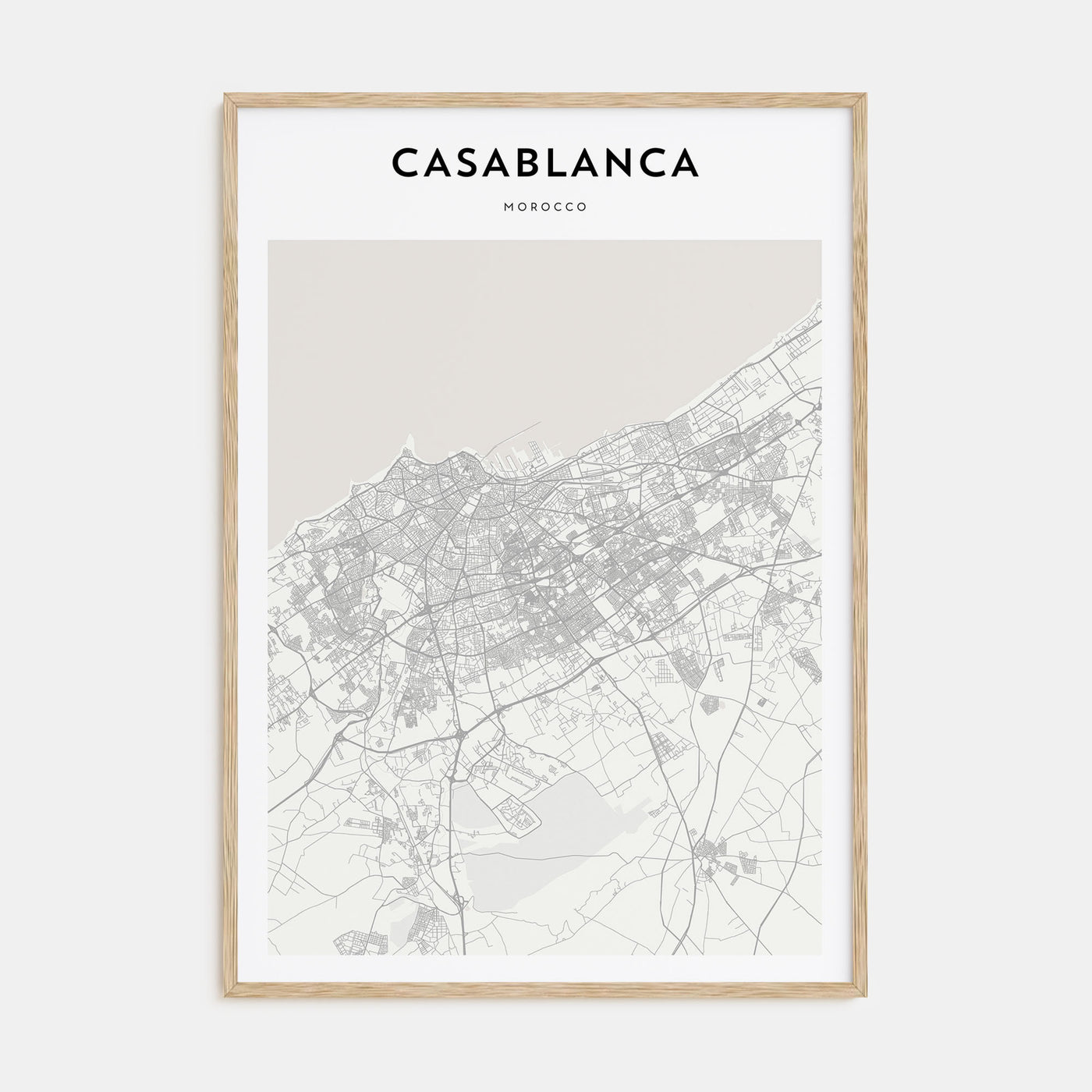 Casablanca Map Portrait Poster