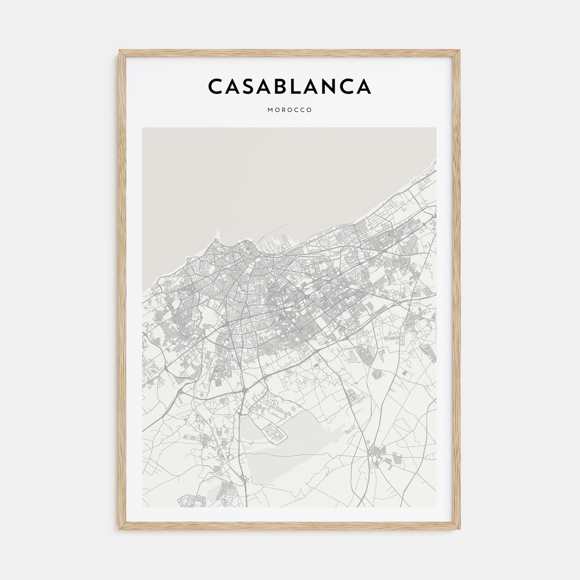 Casablanca Map Portrait Poster
