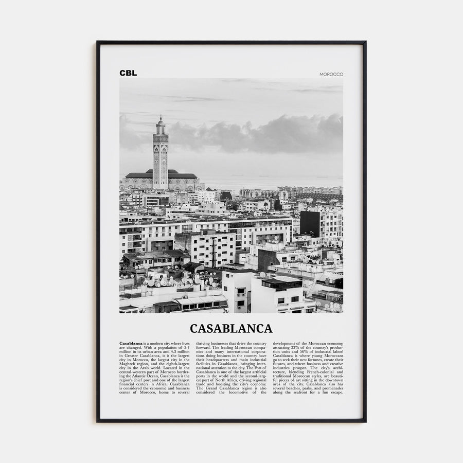 Casablanca Travel B&W Poster